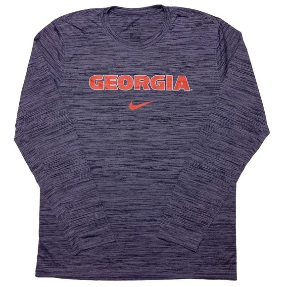 NIKE Georgia Bulldogs Long Sleeve Performance Shirt Heather Gray Medium M - Picture 1 of 8